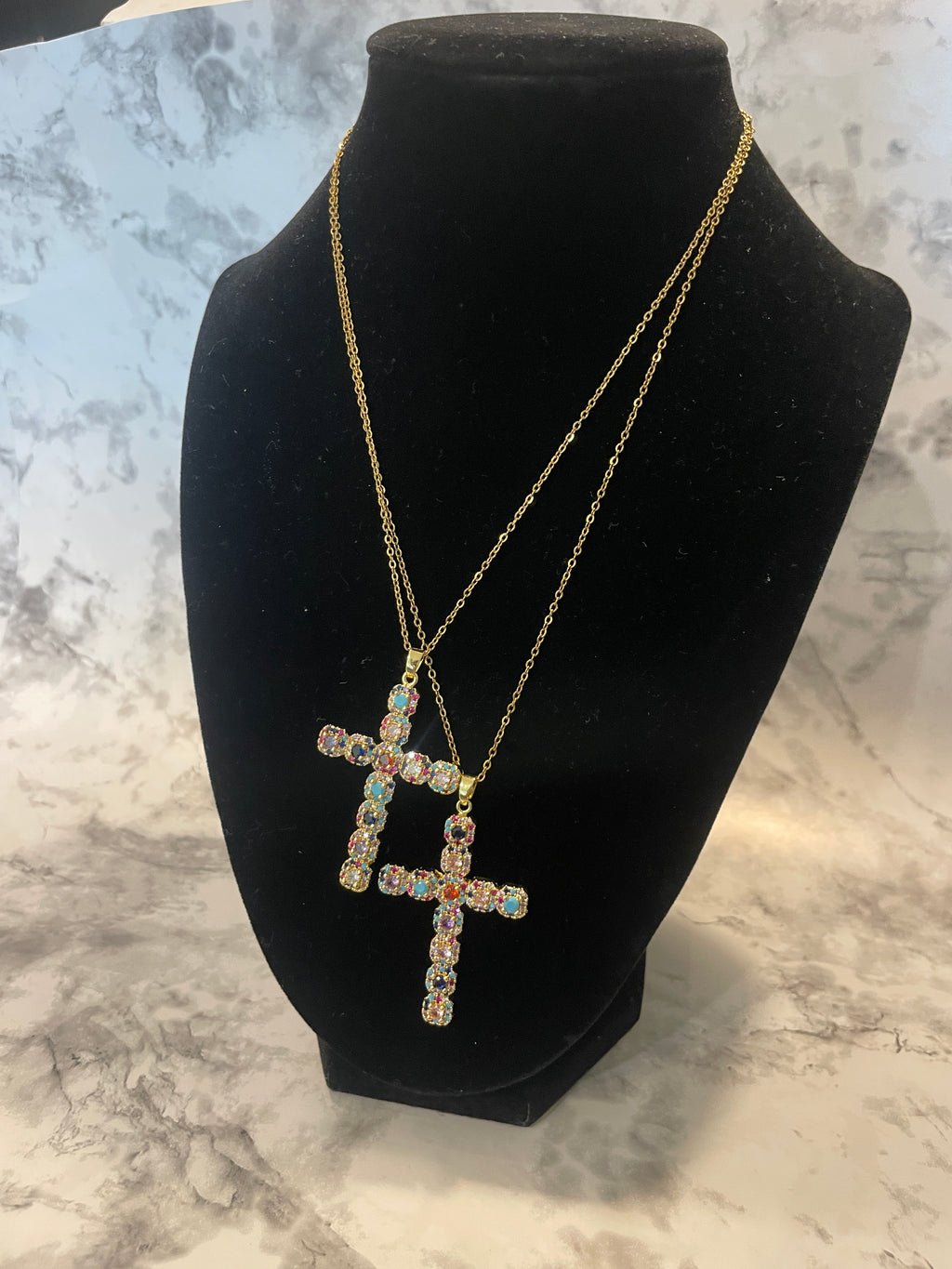 Blinged Cross Pendant Necklace