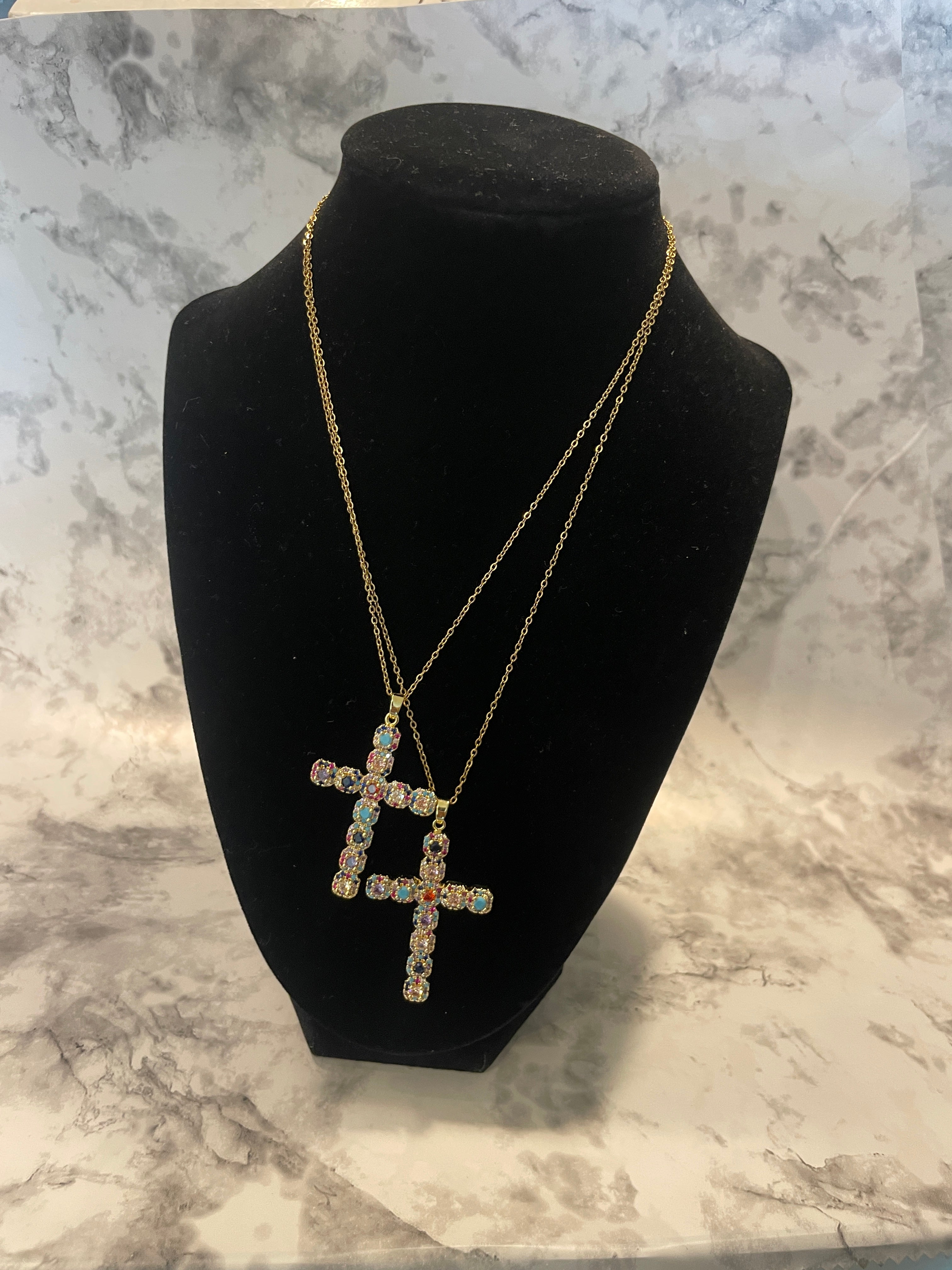 Blinged Cross Pendant Necklace